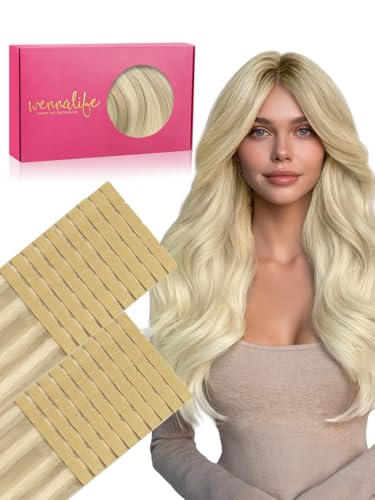 Image of WENNALIFE 3.15 inch Wide Tape in Hair Extensions Human Hair, Tape in Weft