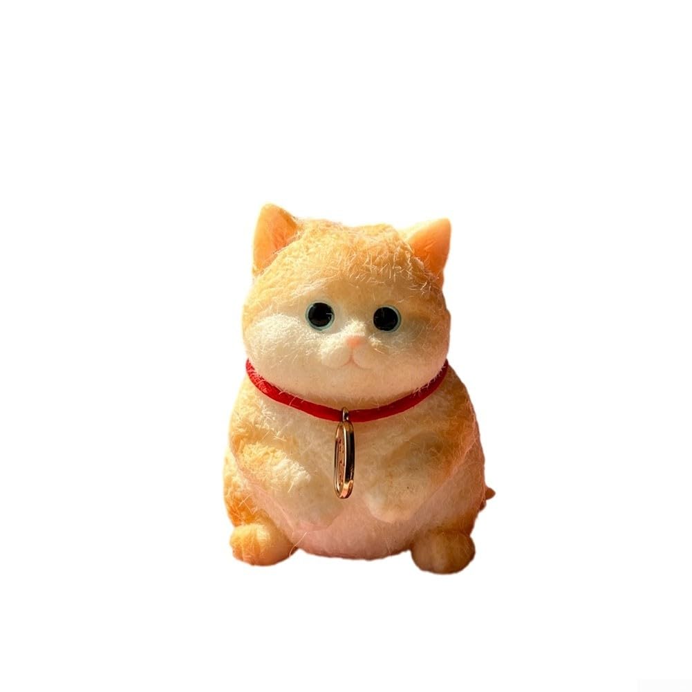 Adorable Extra Large Taba Squeeze Cat Toy in Soft TPR Material for Effective Stress Relief and Anxiety Management Featuring Cute Crouching Posture for Children and Adults as Desk Decor(Small)