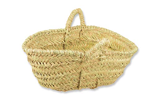 HERSIG - Capazo de Esparto Ovalado | Capazo Leñero Interior - 53-58 x 30-36 x 32 cm (Medidas aproximadas)