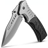 Spring Assisted Pocket Knife for Men with Glass Breaker...
