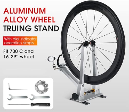 Soporte para ruedas de bicicleta, herramienta de alineación y reparación de precisión para un fácil mantenimiento de las ruedas, ideal para ciclistas y talleres de reparación