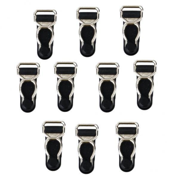 4xMen's Garter Belt Clips Hooks Grips 10pcs Black-image-24