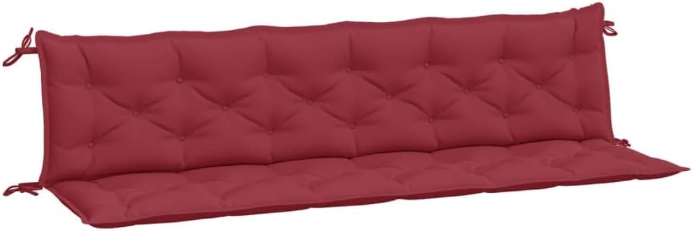 vidaXL Bench Cushion, Swing Replacement Seat Cushion, Water Repellent Outdoor Bench Cushion, Seat Pad for Patio Porch Garden, Wine Red Oxford Fabric