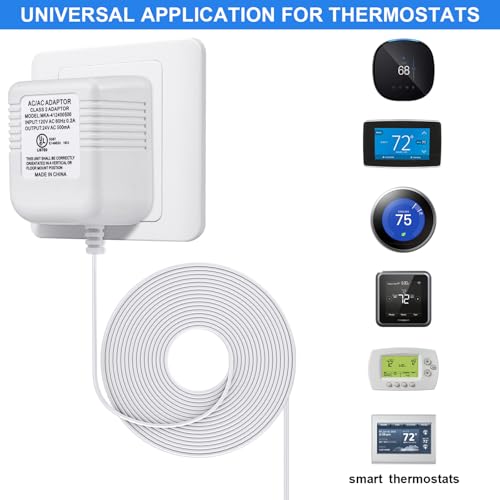 Hotop C Wire Adapter 24 Volt Transformer Compatible with Nest Honeywell Ecobee Emerson Sensi Smart WiFi (White) by Hotop - Image 2
