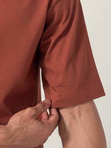 Image of DAMENSCH Statement Solid Oversized T Shirt for Men, Heavyweight, Anti-Pilling, Stylish, Relaxed Fit T Shirt for Men Cotton