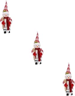 Garneck 3 Peças Boneco De Neve De Balanço Enfeite De Mesa Topper Boneca De Pelúcia Balançando Quadril Crianças Decoração Luminosa De Boneco De Neve Boneco De Neve