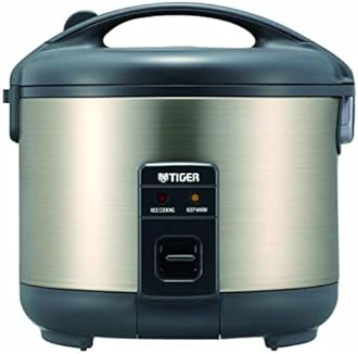 Tiger JNP-S18U-HU 10-Cup (Uncooked) Rice Cooker and Warmer, Stainless Steel Gray