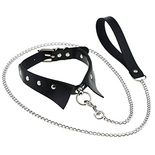 Foto von JFMTHS Vielseitiges, sexy Choker-O-Halsband aus Kunstleder mit Choker-Kette,Schwarz
