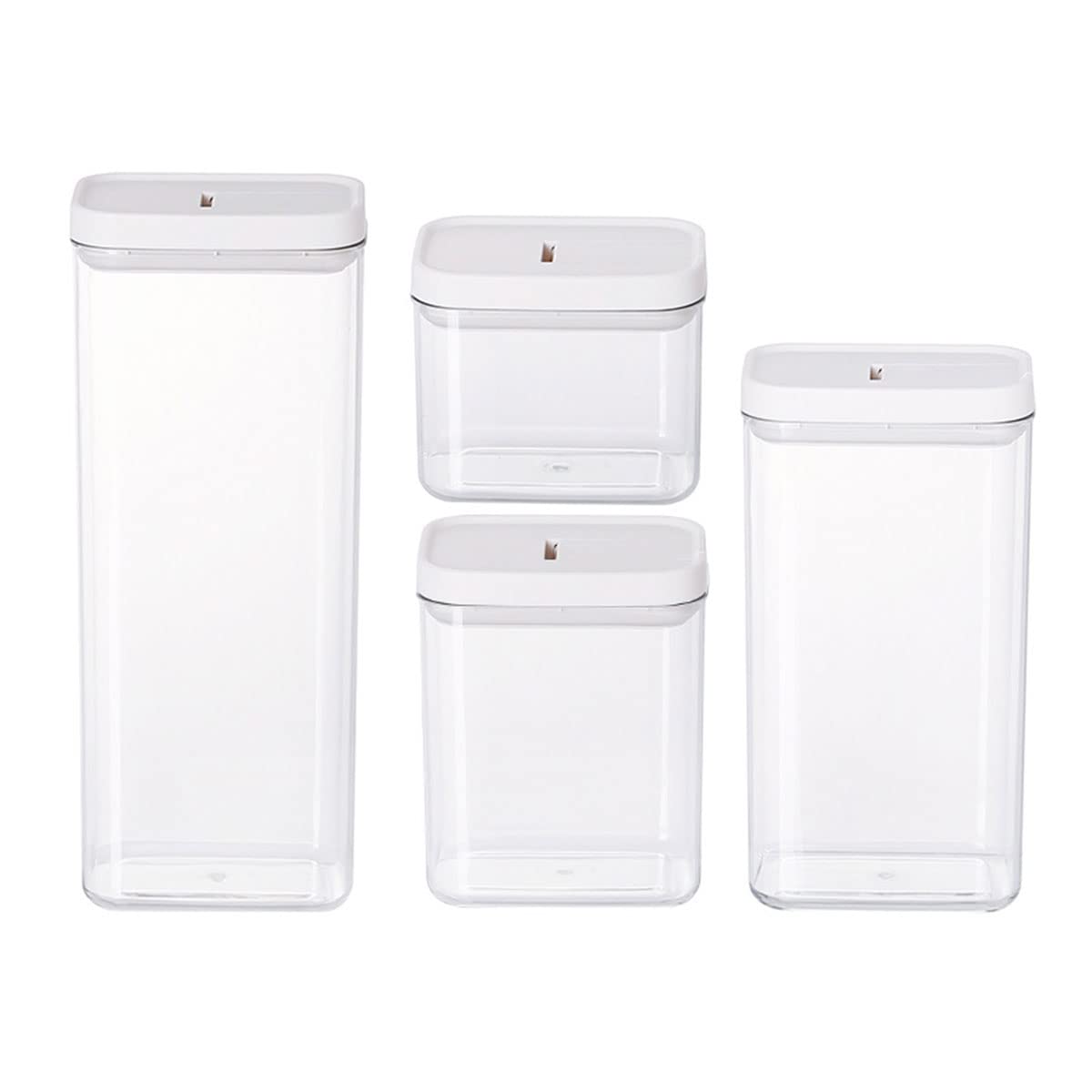 Almacenaje De Plástico De Alimentos Bote Sellados con Tapa Sin BPA Botes Cocina Almacenaje 4Pcs Recipientes De Almacenamiento para Pasta, Cereal, Copos De Maíz, Azúcar, Harina
