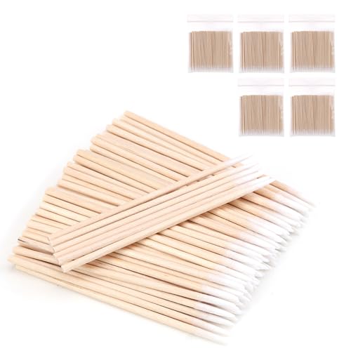 Lot de 500 Coton Tige Maquillage, Bâtonnets Coton écologiques Coton Tige Pointu Usage Jetable Pour Tatouages, Maquillage, Cils et Manucure, Hygiéniques et Portables
