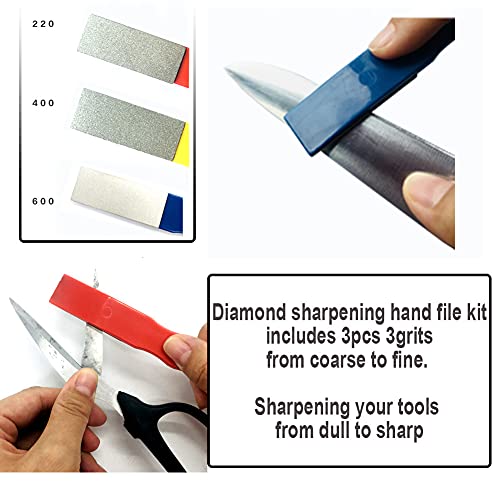 Dmd Diamond Color Coded Mini Diamond Hone Kit 3Grits 220400600 Flat Hand File Knife Sharpener Redyellowblue S4 Yellow Blue Red Sp 008 #TOP3