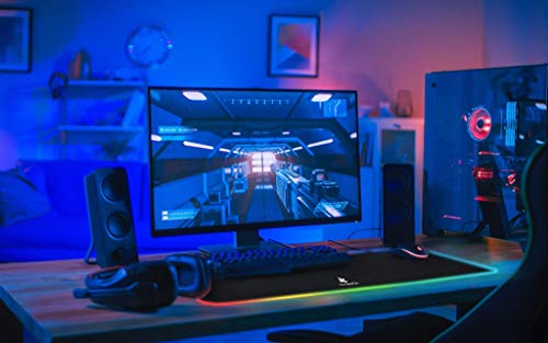 Rgb Gaming Mouse Pad Anubisgx Xl Light Up Oversized Computer Gaming Xl Desk Mat 10 Type Glowing Led Pad Large Waterproof Extended Mousepad Surface Black Non Slip Rbg Precision 31 5 X 11 8 In