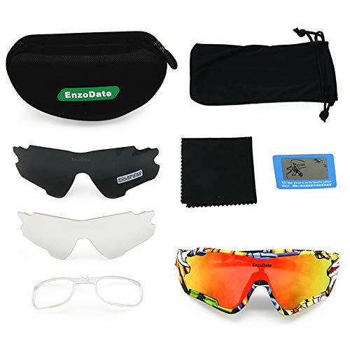 EnzoDate Cycling Polarized Goggles with 3 Lenses for Mountain Bike ATV Outdoor Sports Sunglasses MTB Eyewear 3 41WJPl2+TIL