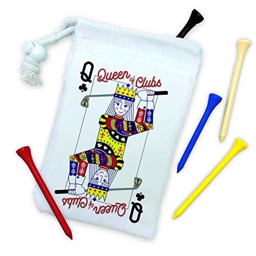 NOT JUST A PRINT Juego de regalo de golf personalizado, bolsa de golf personalizada con tu nombre o texto, juego de regalo para golfista (Queen of Clubs) Cover