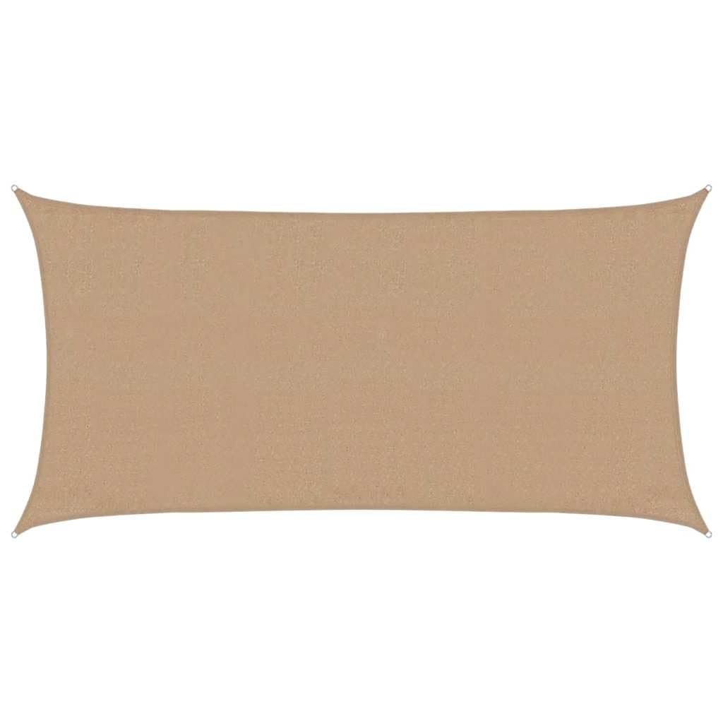 Toldo rectangular (3 x 6 m, polietileno de alta densidad, 160 g/m², para jardín, terraza y balcón, lona permeable al viento, con cuerdas de fijación y anillos de