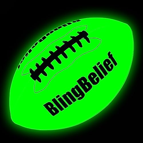 Image of Super Bright Glow in The Dark Baseball,Soccer Ball,Volleyball,Football, Light Up Luminous Baseball, Official Size and Weight Football, Recreational Use Practice Volleyball