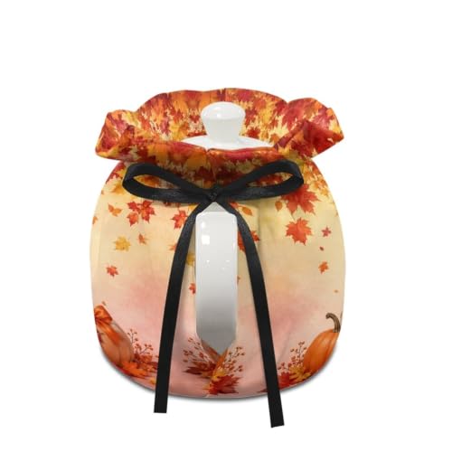 Image of Fall Pumpkin Tea Cozy for Teapot Football Tea Cosy with Insulated Pad Heat Resistance Kettle Covers Coffee Pot Dust Covers for Party Fall Home Decor