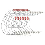Gdfnmogo Leaders de pêche avec émerillons à clipser, leader principal de 40,8 kg + poignée d'alimentation de 25 kg, bas de ligne en nylon pour pêche en eau salée et en surf (bleu, 2 têtes)