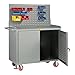 Little Giant MB-2436-PBD-FL Mobile Bench Cabinet with Pegboard Panel Door, Powder Coated Steel Top Surface, 24" Length, 36" Width