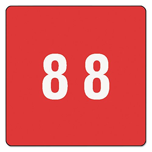 Smead DCC Color-Coded Numeric Label, 8, Label Roll, Red, 250 Labels per Roll (67428)