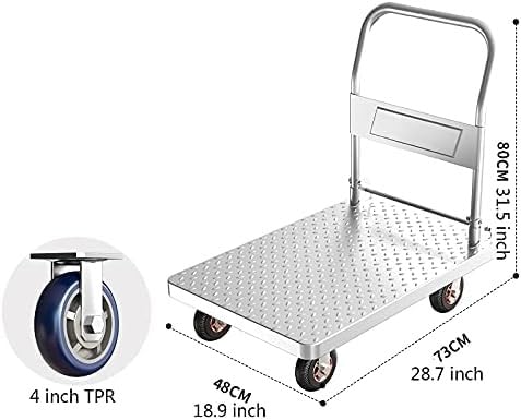 Carrito de mano plegable de acero durable con ruedas giratorias miniatura 2