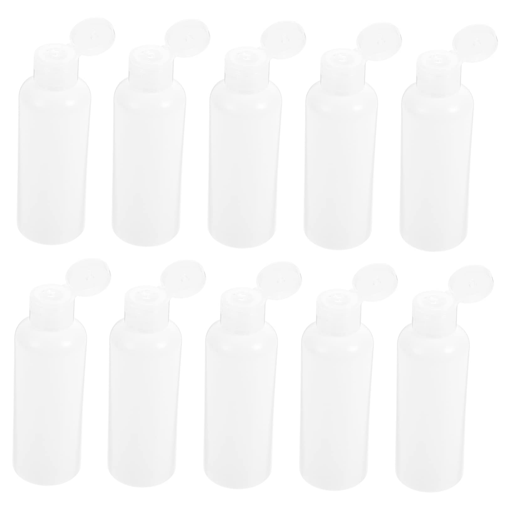PACKOVE Bottiglie Vuote da Viaggio 100ml in Pe 50pezzi Bianche Coperchio a Scomparsa per Lozioni, Shampoo, Prodotti per Bagno