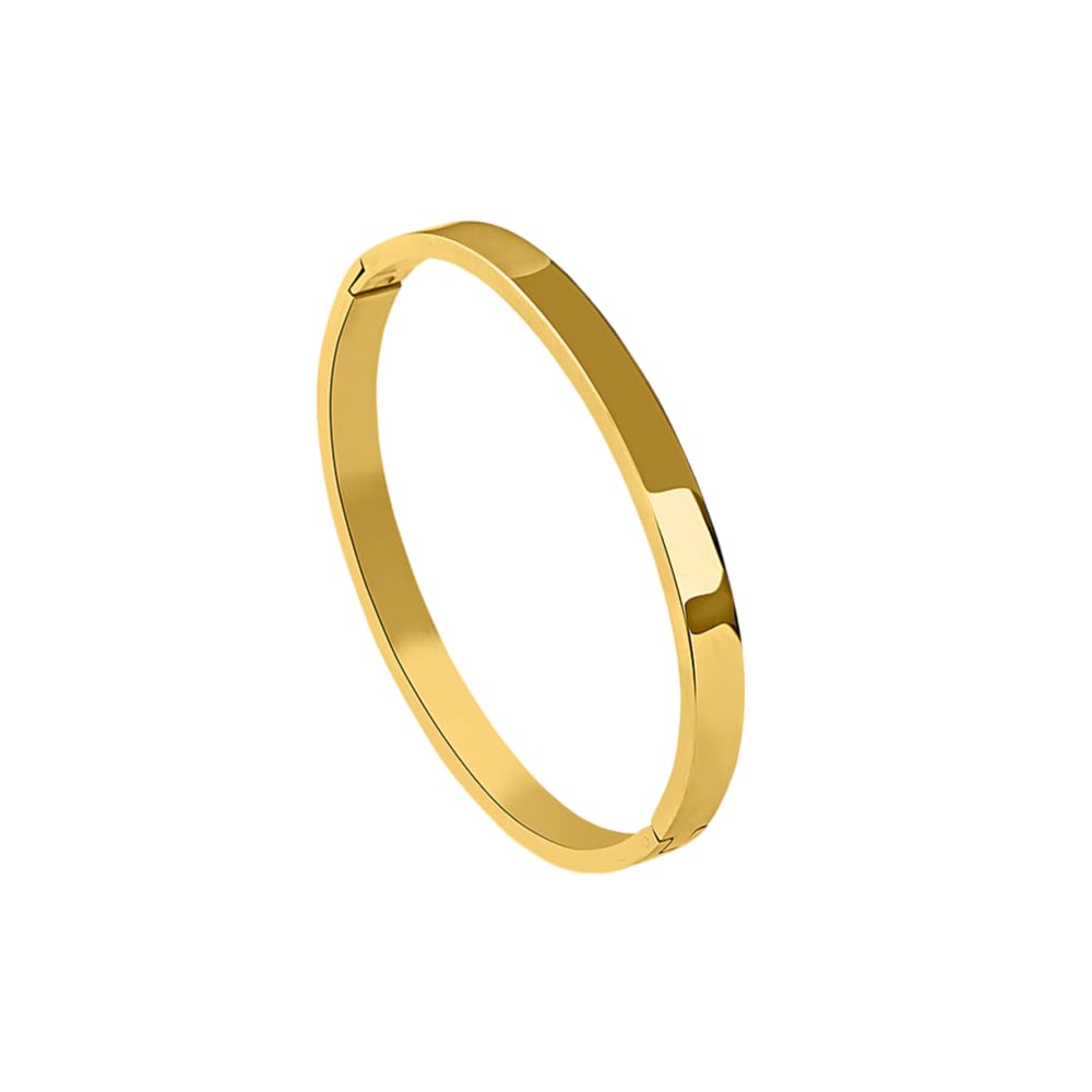 18k Gold Plated Plain Stackable Bangle Bracelet for Women - Gift for Girls & Women | Waterproof & Anti-Tarnish Bracelet