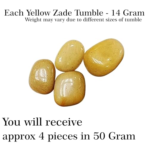 Image of Crystal Yellow Zade Tumble Stone | 50gm Tumbled Gemstones | Reiki Healing Stones | Home Decor Pebbles | Aquarium Gravel | Garden & Table Decor