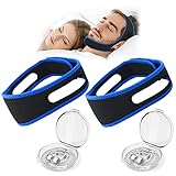 2 Stuck Anti Schnarch Kinnriemen Bequem Und Atmungsaktiv Schnarchstopper Wirksame Linderung Schnarchen Schnarchschiene Kinnriemen Gegen Schnarchen Mit 2 Anti Schnarch Silikon Nasenklammern