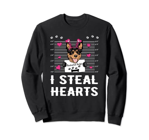 Australian Kelpie I Steal Hearts Funny Dog Valentines Day Sudadera