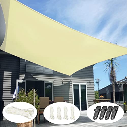 日除け シェード 日よけ サンシェード ベランダ 目隠し 雨よけ シェード 3mx3m 防水 撥水 クールシェード シェードセイル UVカット 紫外線 98%カット 庭 デッキ プール 窓ペ 天台 廊下 パーゴラ カーポート キャンプ 野外活動 (クリーム)