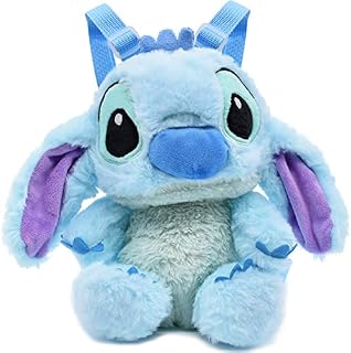 simyron Toddler Backpack Stitch Plush Bag Plush Mini Stitch Travel Bags Rucksack Cute Blue Lilo and stitch Kids Mini School Bag Soft Plush Baby Girl Toddler Girl Gifts for 1-2 Years Old