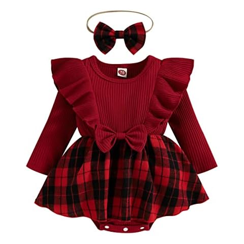 Loalirando Baby Girls Christmas Ruffle Romper Cover