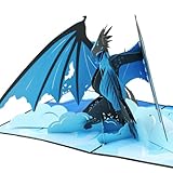 Magic Moments® · Eisdrache · Handgemachte 3D Pop Up Karte mit Umschlag aus Recyclingpapier, Hochwertige Geburtstagskarte für Kinder und Erwachsene, Grußkarte zum Geburtstag, Kindertag
