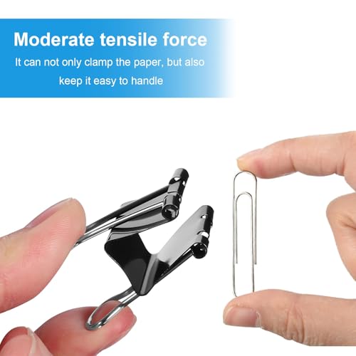 340 Stück Büroklammern und Binderklammern Set, Büroklammern 50mm/33mm/28mm Größen, groß, klein Büroklammern Büromaterial, 25mm/19mm/15mm Metall Binderklammern für Büro, Schule Zuhause (Schwarz)