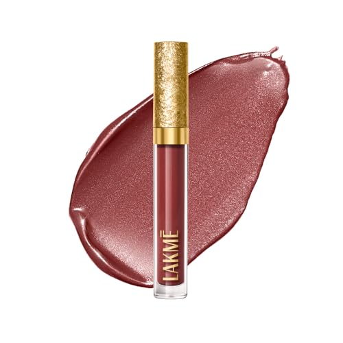 Image of Lakme Be-Jewel Shimmer Lip Liquid with Ceramides, Luminous Matte Finish, Waterproof- 304 Nude Sparkle 3.5ml