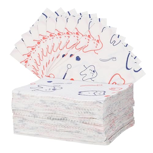 VALICLUD 80 pièces Bavoirs Dentaires Jetables à Double Protection Imperméable Absorbants pour Patients et Tatouage Résistants et Faciles à Manipuler