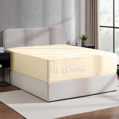 Image of Nestl Extra Deep Pocket Queen Fitted Sheet Only, Queen Size Fitted Sheet