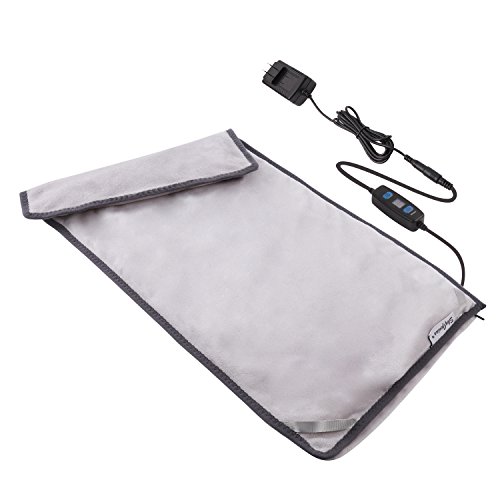 Far Infrared Electric Heating Pad with Auto Shut Off, W/Graphene Fast Heating Technology, 3 Heat-Settings, 110V Input 12V Output, Safe for Back Cramps Arthritic Pain Relief (12