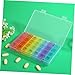 SHERCHPRY 28 Compartments Daily Medicine Planner Color Coded Dispenser Organizer Portable Plastic Storage for Weekly Medication Management
