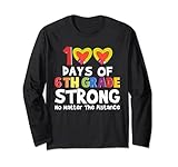 Happy 100 Days of School 6th Grade Strong No Matter The Distance With Rainbow, Heart, Pencil 100 días de escuela Ropa para niños con distanciamiento social Wifi Virtual Student Gift 100th Day Back School Divertido aprendizaje virtual, clase en línea, profesor virtual