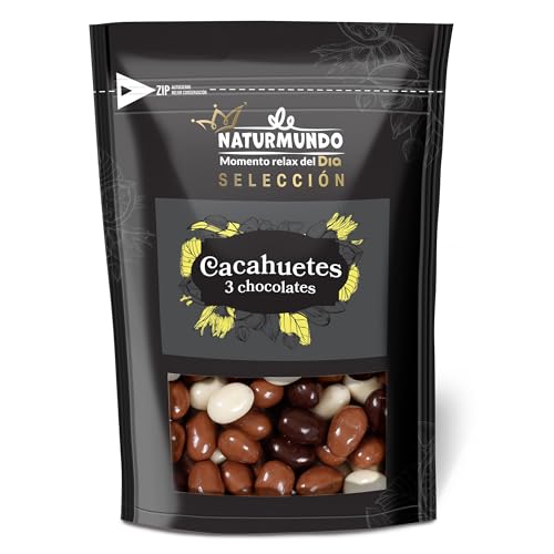 DIA NATURMUNDO cacahuetes recubiertos de 3 chocolates bolsa 200 gr