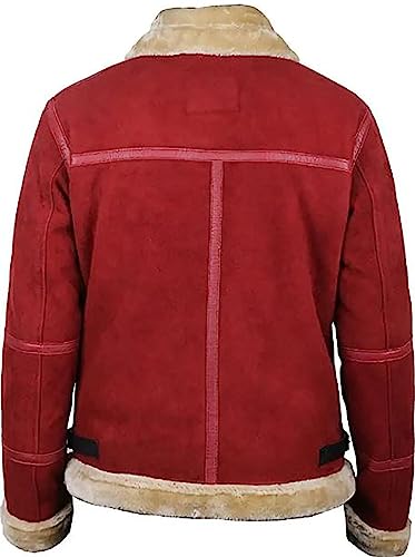Ryan Reynolds Spirited Clint Briggs Maroon Shearling Leather Jacket3