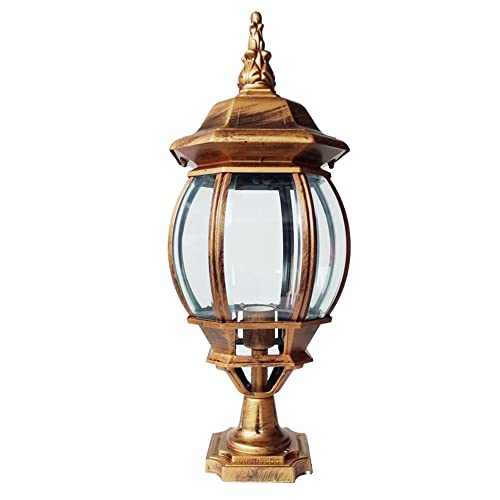 Lampe à colonne étanche YangRy en aluminium et verre transparent pour éclairage de cour villa
