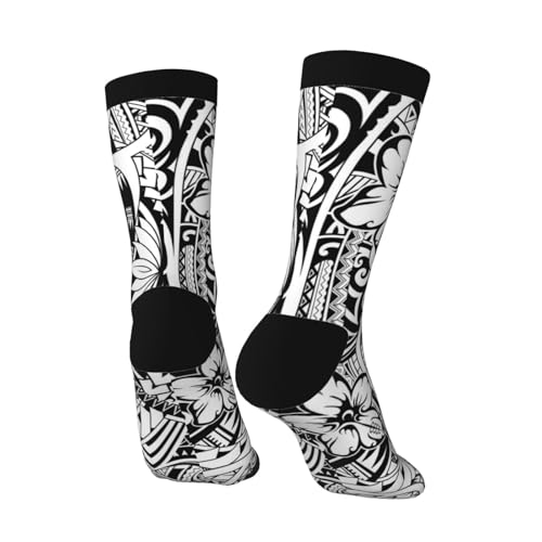 Hawaiian Polynesian Style Crew Socks For Men's & Women's Wicking Socks Interesting Elastic Sports Sock3