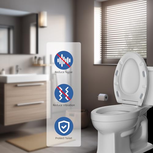 image for Hibbent 10 Pieces Toilet Seat Bumpers, Universal Buffer Toilet Lid Rub