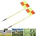 Soccer Field Corner Flags, 4pcs Square Flags, 4pcs 2 Section 1.5m Soccer Poles Soccer Equipment, Corner Flags for Soccer Field, Soccer Poles for Training