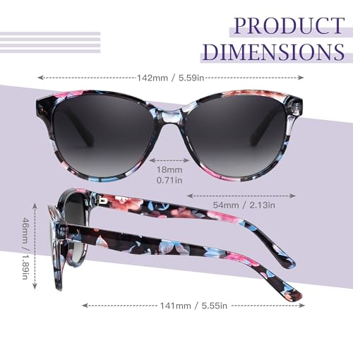SIPHEW Vintage Round Polarized Sunglasses for Women,Trendy Retro Designer Sunglasses w UV Protection for Outdoor/Medium Fit4