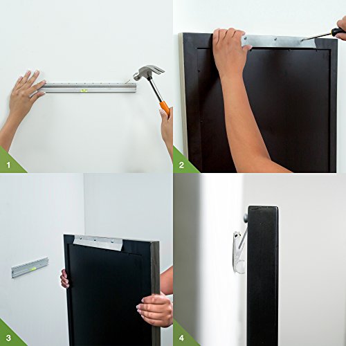 Hangman 10 Inch Picture Hanger Frame Hanging System Kit, No Wall Damage Rental Friendly French Cleat Z-Bar Nail Support Wall Art, Mirror, and Headboard Wall Mounting Brackets - Up to 100 lbs