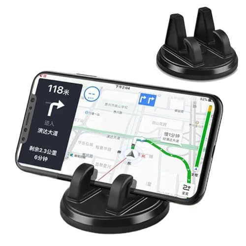 Image of EYUVAA Lebel Universal Phone Holder for Dashboard | 360 Rotatable Car Mobile Holder| Phone Mount for Car Dashboard | Adjustable Stand for Portrait & Landscape Viewing (Black) (Car Ph Holder (S-651))